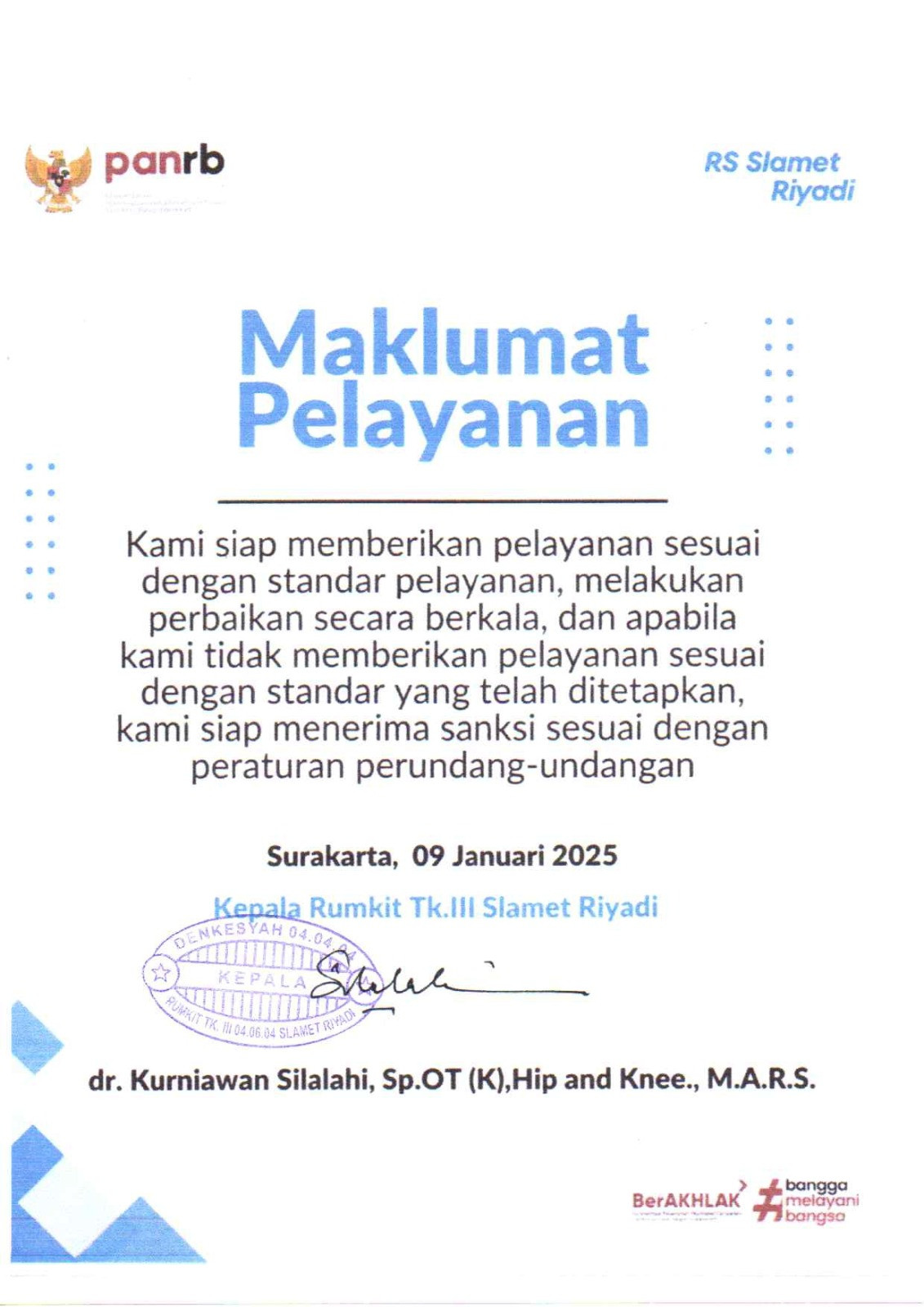 Maklumat Pelayanan