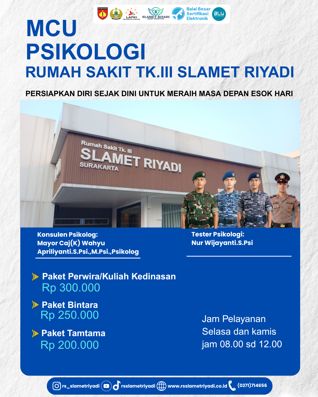 RS Slamet Riyadi Hadirkan Layanan MCU Psikologi untuk Persiapan Seleksi TNI, Polri, dan Kedinasan
